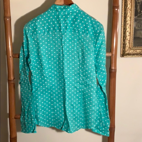 J.Crew Polka Dot Button-up Shirt, 100% Linen - SOLD - Picture 3 of 9